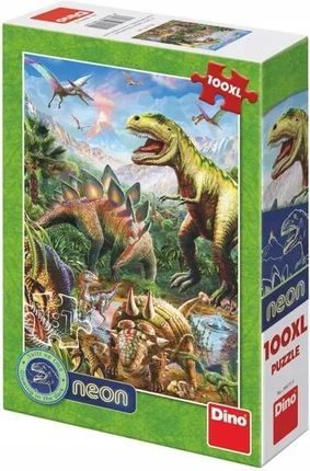 Dino Toys Dinozaury Duże Puzzle Xl Dla Dzieci Neonowe 100El.