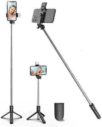 Braders Selfie Stick Bezprzewodowy Z Lampą Led Statyw Tripod H1S Czarny