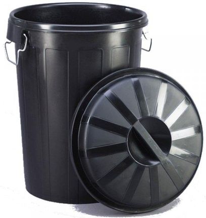 Meva Pojemnik Kosz Na Odpady Śmieci Uniwersalny Z Pokrywą Okrągły 95L Czarny