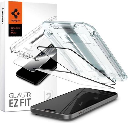 Spigen Szkło Hartowane Glas Tr Ez Fit 2 Pack Do Apple Iphone 15 Czarny