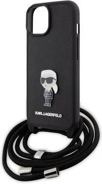 Karl Lagerfeld Etui Iphone 15 6 1 Crossbody Saffiano Monogram Metal Pin Czarny K