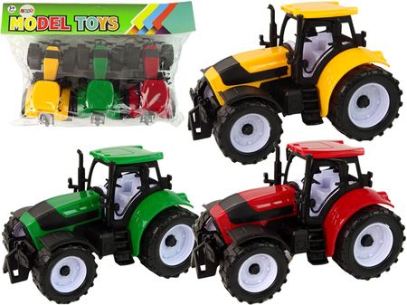 Leantoys Zestaw Traktorów Rolniczych Farma 3Szt. Kolorowe