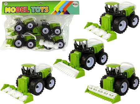 Leantoys Zestaw Pojazdów Farmerskich Zielone Traktory 4 Ele