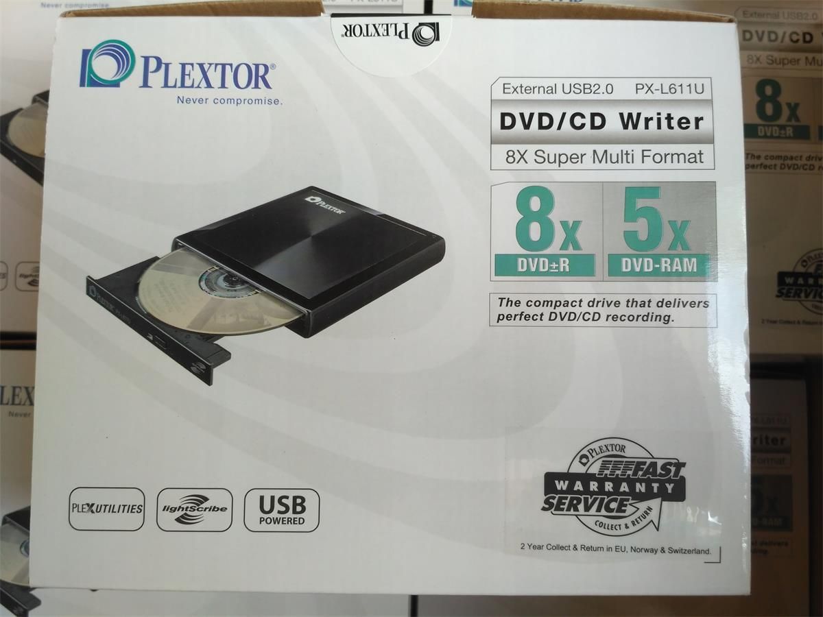 Plextor 8X EXTERNAL 12.7MM SLIM TRAY DVD+RW (BLACK RETAIL) (PX-L611U (B ...