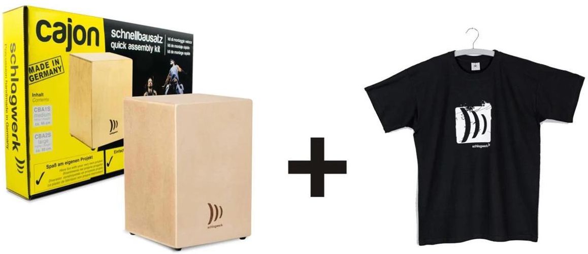 Kit Montaggio Cajon Schlagwerk CBA10S - Fai Da Te, Dimensioni 45x30x30 Cm, Completo Di Cinghie E Adesivo, Per Costruire E Suonare Il Tuo Strumento