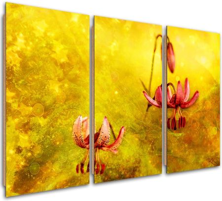 Feeby Obraz Trzyczęściowy Deco Panel Zwiędłe Tulipany Kwiaty 120x80 1492794