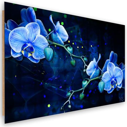 Feeby Obraz Deco Panel Niebieski Kwiat Orchidei 90x60 1492931