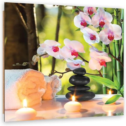 Feeby Obraz Deco Panel Spa Świece I Kwiaty Orchidei 50x50 1491606