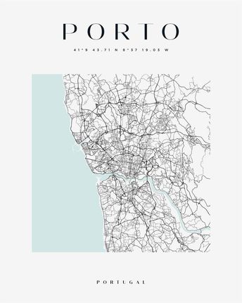 Mpink Plakat Mapa Miasta Porto Kwadrat 21x29,7 Cm 19305