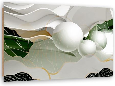 Feeby Obraz Deco Panel Zielona Abstrakcja Z Kulami 3D 60x40 1492534