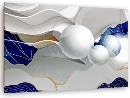 Feeby Obraz Deco Panel Niebieska Abstrakcja Z Kulami 3D 60x40 1492540