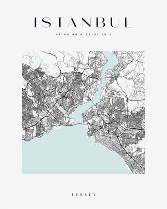Mpink Plakat Mapa Miasta Istanbul Kwadrat 30x40 Cm 19472