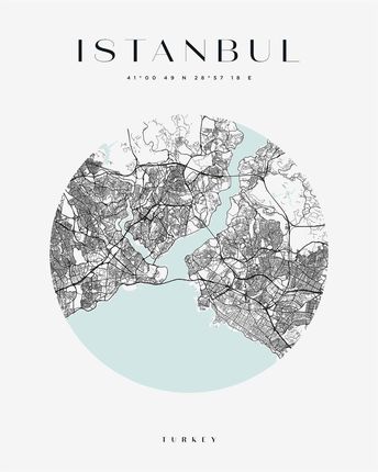 Mpink Plakat Mapa Miasta Istanbul Koło 24x30 Cm 19476