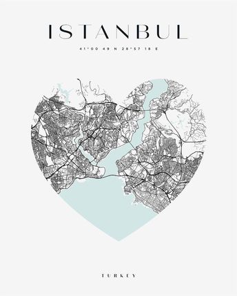 Mpink Plakat Mapa Miasta Istanbul Serce 24x30 Cm 19481