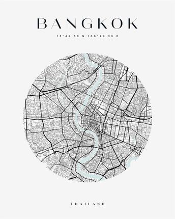 Mpink Plakat Mapa Miasta Bangkok Koło 21x29,7 Cm 19490