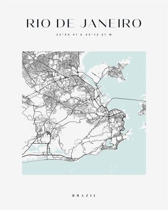 Mpink Plakat Mapa Miasta Rio De Janeiro Kwadrat 30x40 Cm 19562