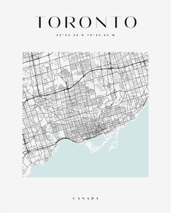 Mpink Plakat Mapa Miasta Toronto Kwadrat 50x70 Cm 22559