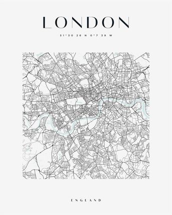 Mpink Plakat Mapa Miasta Londyn Kwadrat 30x40 Cm 22587