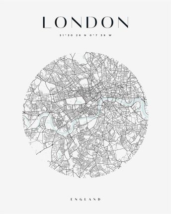 Mpink Plakat Mapa Miasta Londyn Koło 24x30 Cm 22591