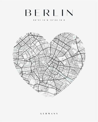 Mpink Plakat Mapa Miasta Berlin Serce 30x40 Cm 22717