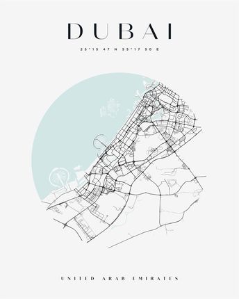 Mpink Plakat Mapa Miasta Dubaj Koło 21x29,7 Cm 22770