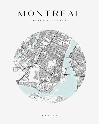 Mpink Plakat Mapa Miasta Montreal Koło 24x30 Cm 22786
