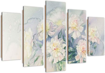 Feeby Obraz Pięcioczęściowy Deco Panel Bukiet Białych Kwiatów 100x70 1586704