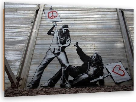 Feeby Obraz Deco Panel Walka Pokoju Z Miłością Mural Banksy 120x80 1587383