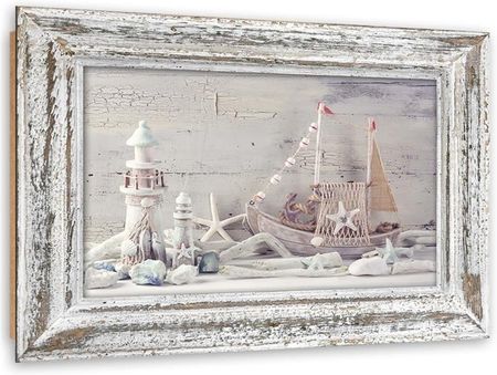 Feeby Obraz Deco Panel Pamiątki Znad Morza W Drewnianej Ramie Shabby Chic 100x70 1587503