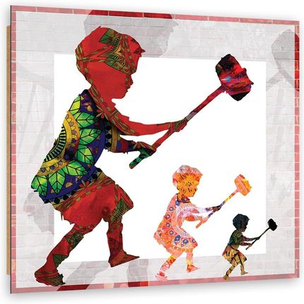 Feeby Obraz Deco Panel Banksy Chłopiec Z Młotem 50x50 1491550
