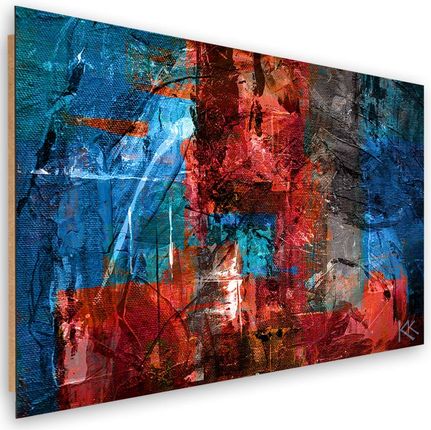 Feeby Obraz Deco Panel Czerwona Abstrakcja Ręcznie Malowana 60x40 1492570