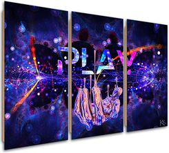 Feeby Obraz Trzyczęściowy Deco Panel Neon Z Napisem Play 90x60 1493165 - zdjęcie 1
