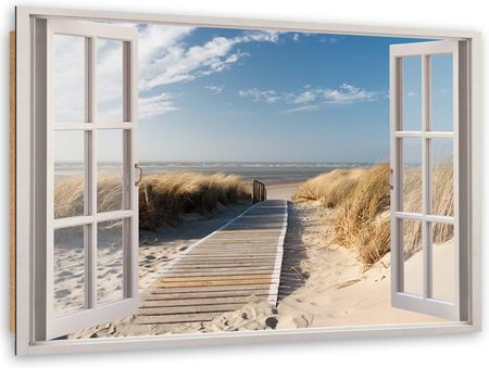 Feeby Obraz Deco Panel Okno Kładka Na Plażę 120x80 1587271