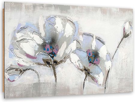 Feeby Obraz Deco Panel Malowane Kwiaty W Bieli 100x70 1587370