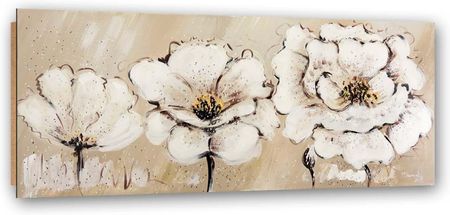 Feeby Obraz Deco Panel Trzy Białe Kwiaty 90x30 1587651