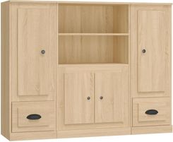 Vidaxl Wysokie Szafki 3 Szt. Dąb Sonoma Materiał Drewnopochodny 13452-3185314