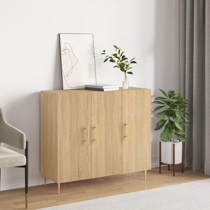vidaXL Szafka Dąb Sonoma 90x34x80 Cm Materiał Drewnopochodny 262499
