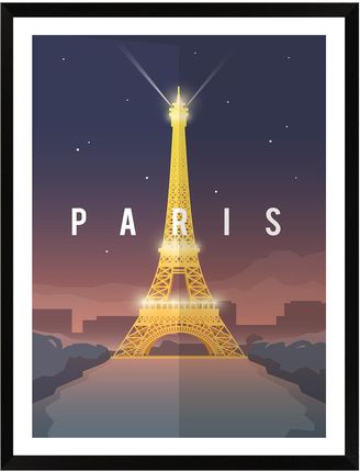 Mpink Plakat Miasta Paryż_2 40x50 Cm + Ramka Czarna 14620