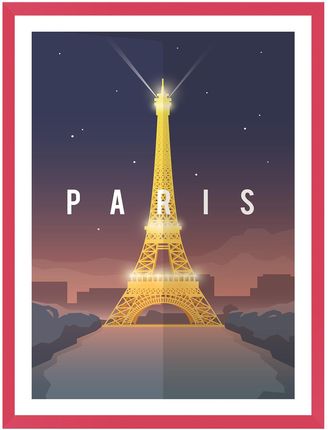 Mpink Plakat Miasta Paryż_2 21x29,7 Cm + Ramka Amarant 14624