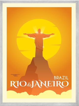 Mpink Plakat Miasta Rio De Janeiro_2 50x70 Cm + Ramka Srebrna 14848