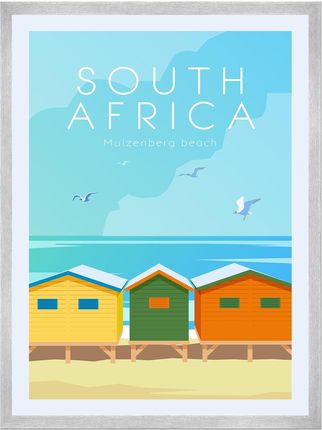 Mpink Plakat Państwa Południowa Afryka 30x40 Cm + Ramka Srebrna 15024