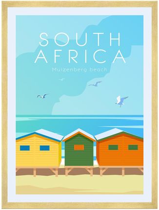 Mpink Plakat Państwa Południowa Afryka 40x50 Cm + Ramka Złota 15035