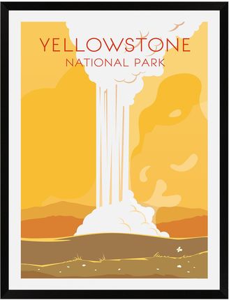 Mpink Plakat Miasta Yellowstone 40x50 Cm + Ramka Czarna 15424