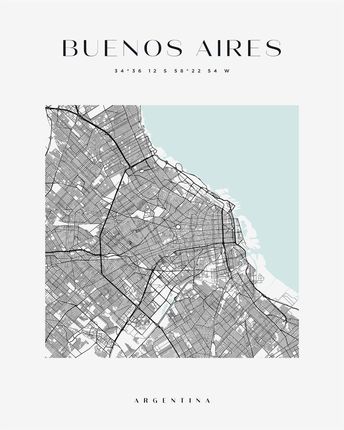 Mpink Plakat Mapa Miasta Buenos Aires Kwadrat 21x29,7 Cm 19230