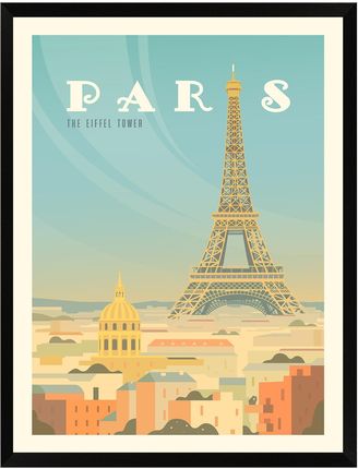 Mpink Plakat Miasta Paryż 24x30 Cm + Ramka Czarna 12016