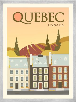 Mpink Plakat Miasta Quebec 50x70 Cm + Ramka Srebrna 12250