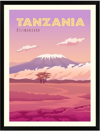 Mpink Plakat Państwa Tanzania 21x29,7 Cm + Ramka Czarna 12552