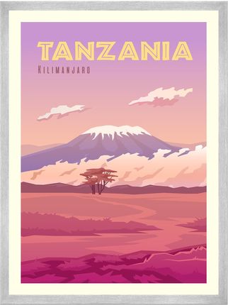 Mpink Plakat Państwa Tanzania 40x50 Cm + Ramka Srebrna 12607