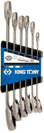 King Tony Zestaw Kluczy Płasko-Oczkowych Z Grzechotką 6 el. 8 19Mm 12A06MRS01