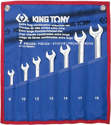 King Tony Zestaw Kluczy Płasko-Oczkowych Długich 7el. 8 19Mm Etui 12C7MRN01